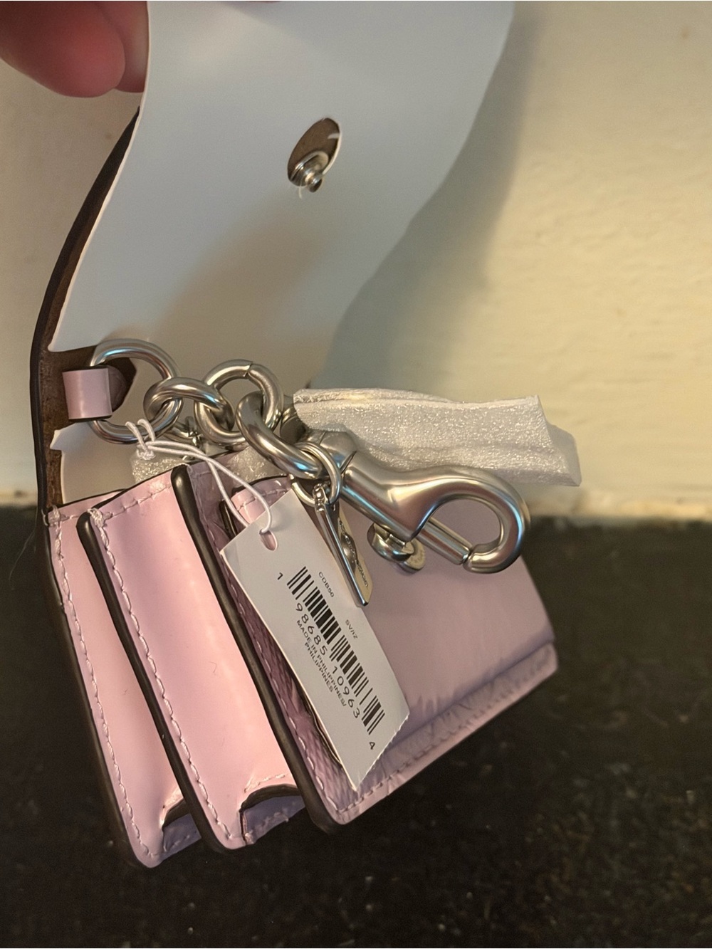 NWT Coach Klare Bag Charm In Signature Leather With Heart Charm - Picture 3 of 3